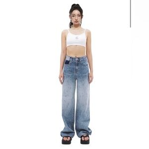 Ann Andelman blue diamond wide leg jeans